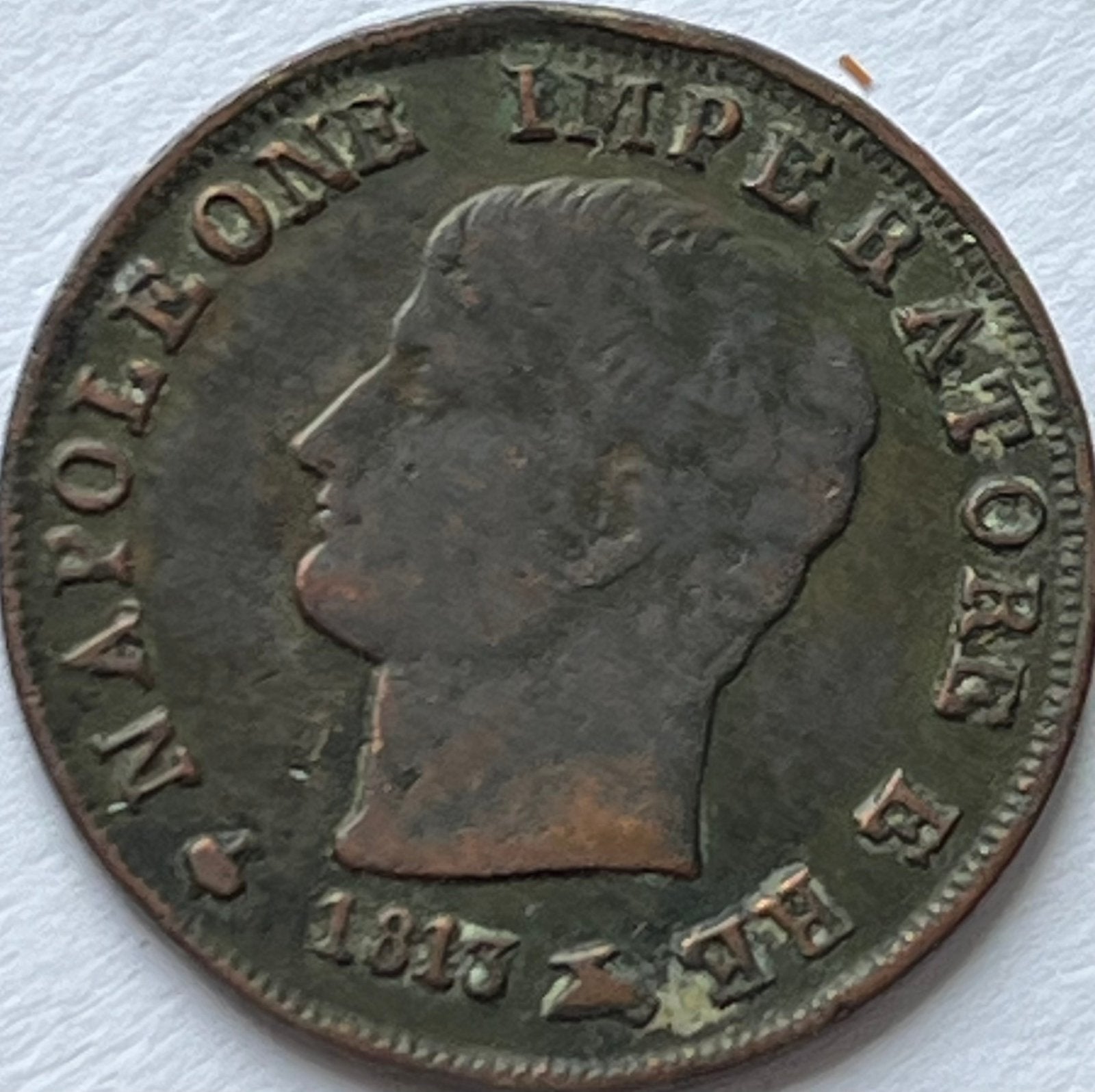 Koninkrijk Italie centesimo 1813M Napoleon, Ophalen of Verzenden, Italië, Losse munt