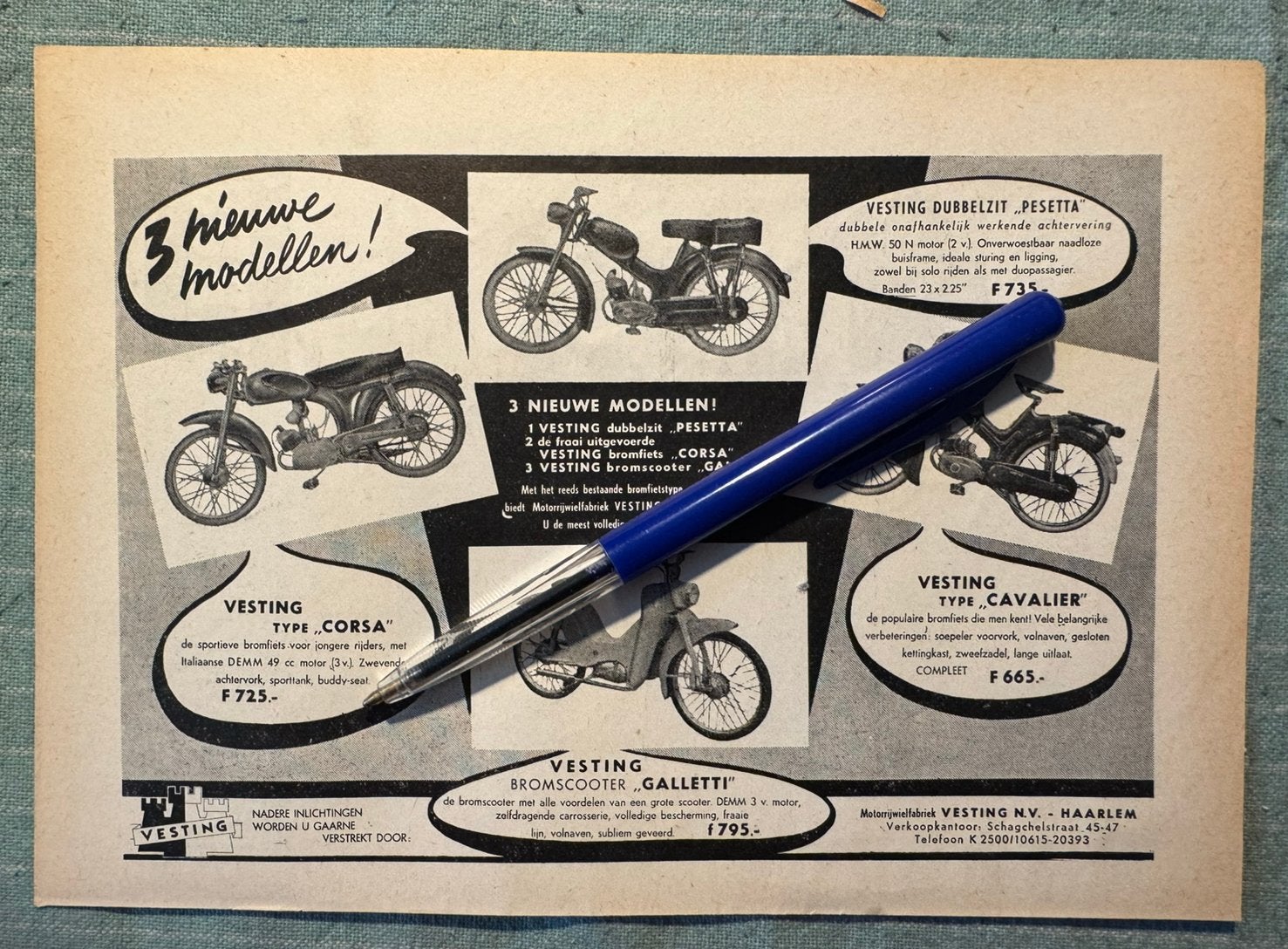 Advertentie Vesting bromfiets Pesetta Galletti Corsa, Ophalen of Verzenden, Zo goed als nieuw, Motoren