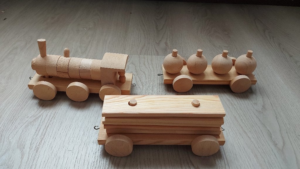 SPEELTREINTJE van hout voor de kinderen, Ophalen of Verzenden, Nieuw, Duw- of Trekspeelgoed