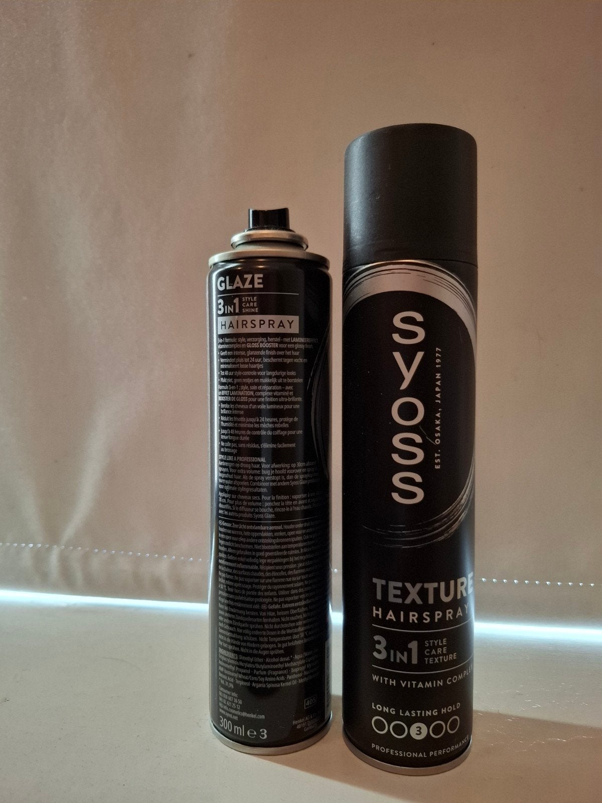 2x Syoss Texture Hairspray & Glaze Hairspray 300ml, Ophalen of Verzenden, Nieuw, Gel, Wax, Haarlak of Mousse