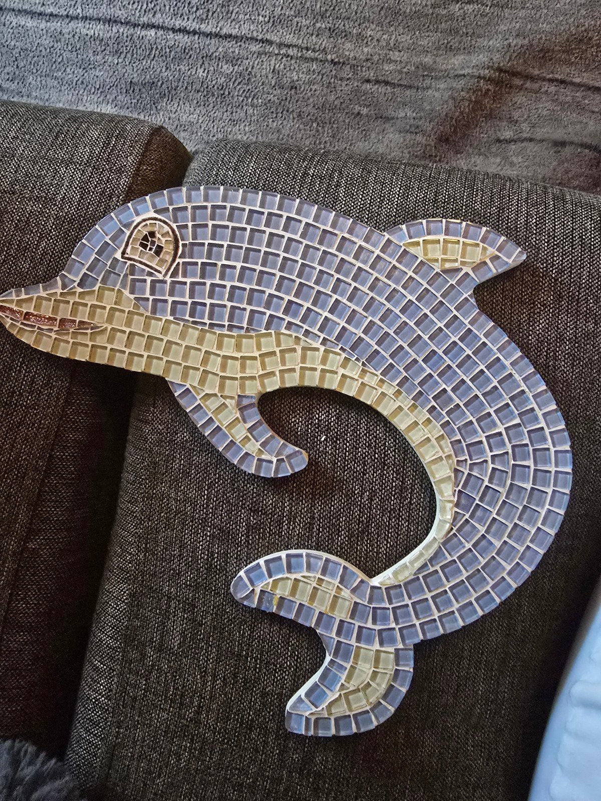 Mozaïek dolfijn wanddecoratie, Ophalen of Verzenden, Nieuw, Meerkleurig, Steen/keramiek