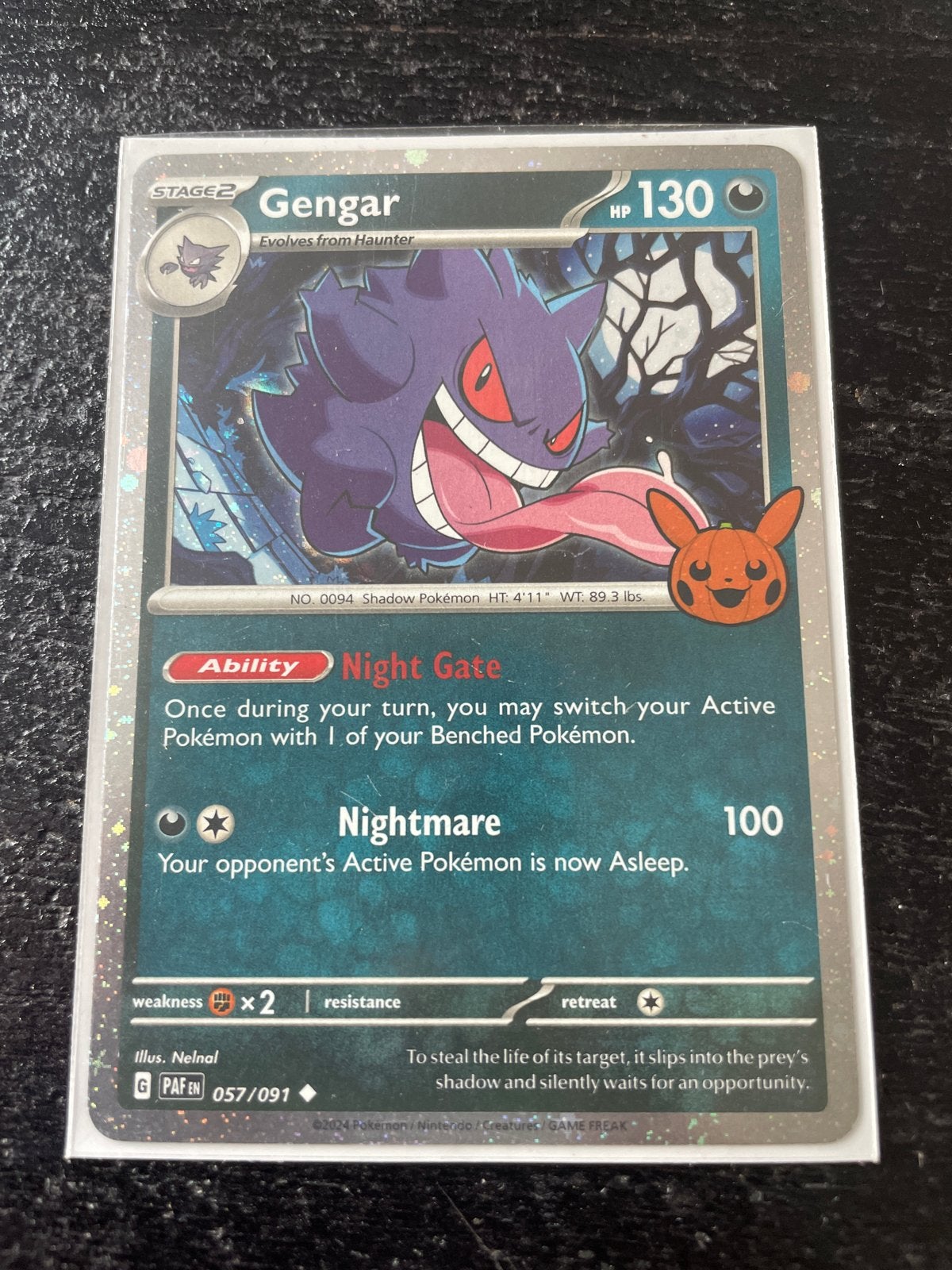 Gengar Pokémon Kaart - Halloween Special Edition, Ophalen of Verzenden, Zo goed als nieuw, Losse kaart