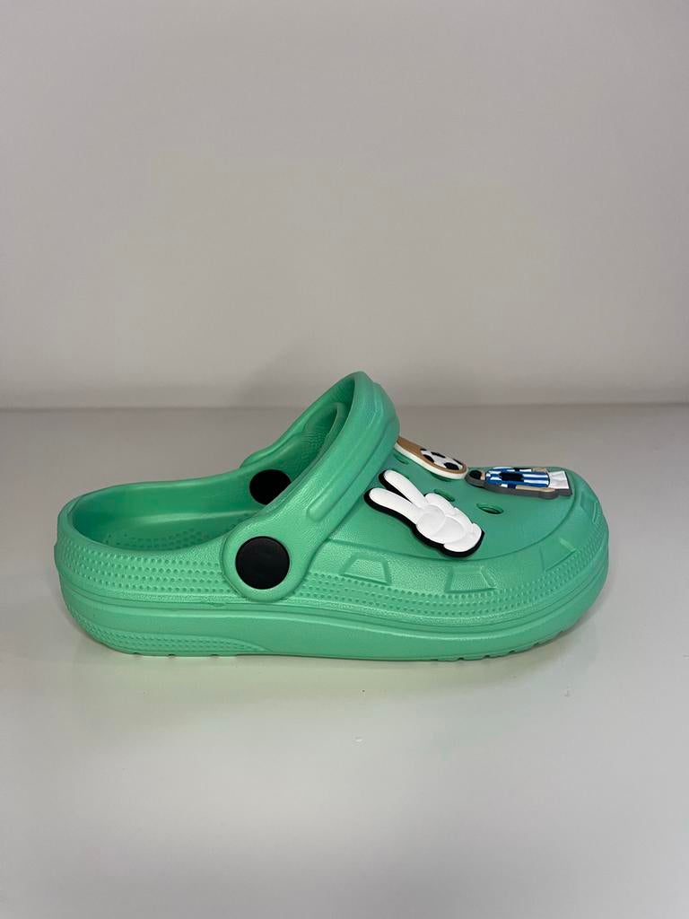 Klomp Lichtgroen met versieringen, Kinderen en Baby's, Kinderkleding | Schoenen en Sokken, Gebruikt, Schoenen, Jongen of Meisje