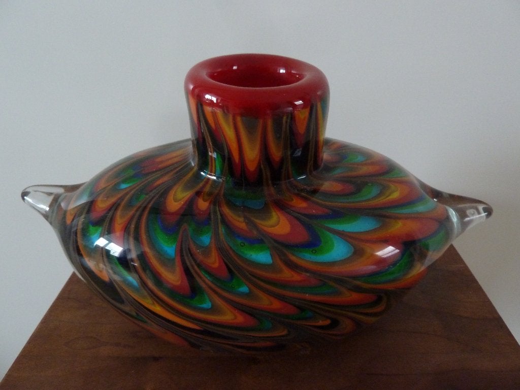 Glazen vaasje rood, Ophalen, Rood