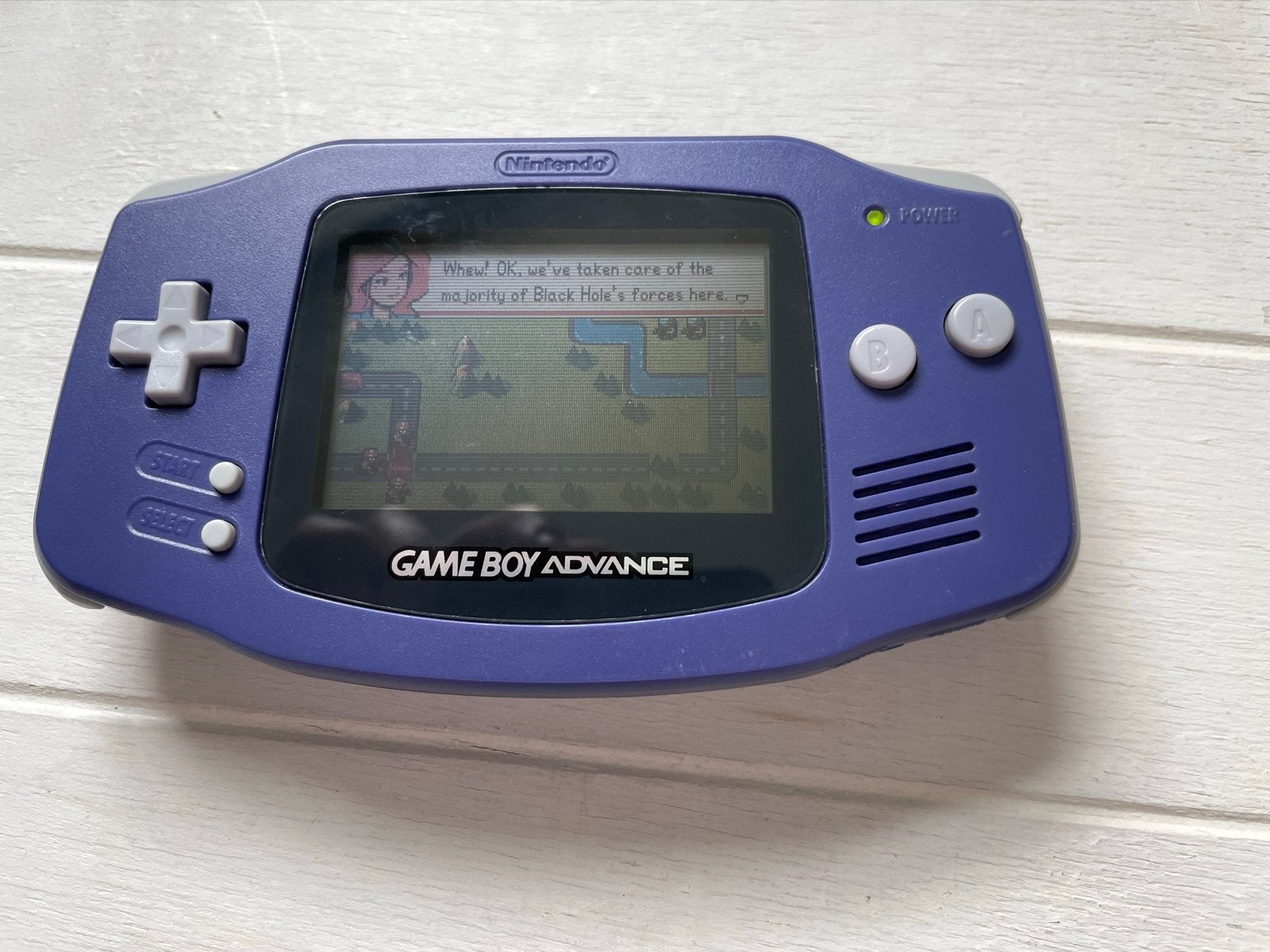 Game Boy Advance Paars incl netwerkabel, boekje en scherm, Ophalen of Verzenden, Zo goed als nieuw, Game Boy Advance