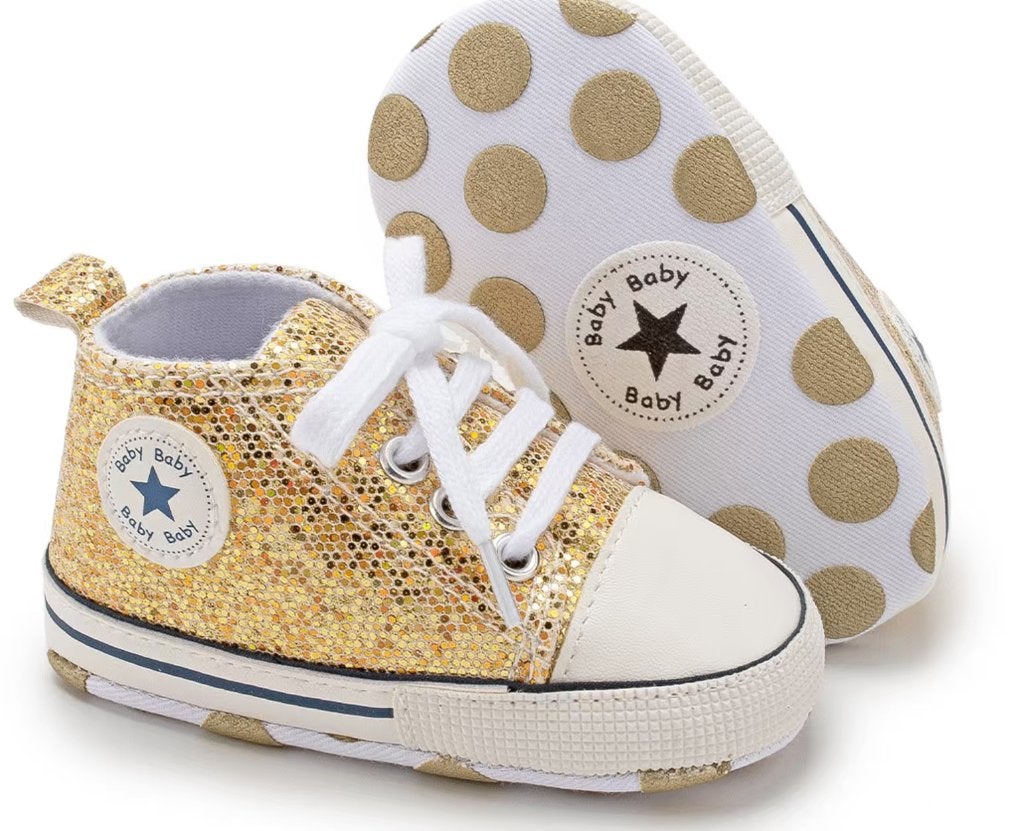 Nieuwe babysneakers met glitter - goud, Kinderen en Baby's, Schoentjes, Meisje, Ilewap, Nieuw