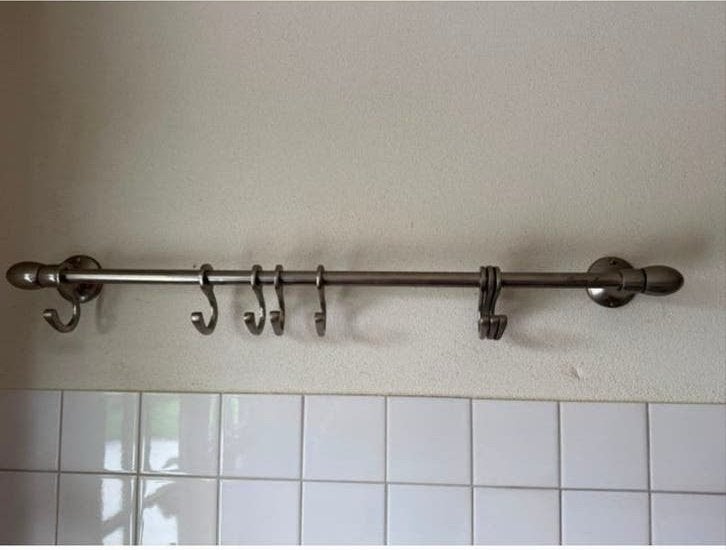 Riviera Maison wandrek pannenrek keukenrek met haken, Ophalen, Zilver, Metaal, Riviera Maison