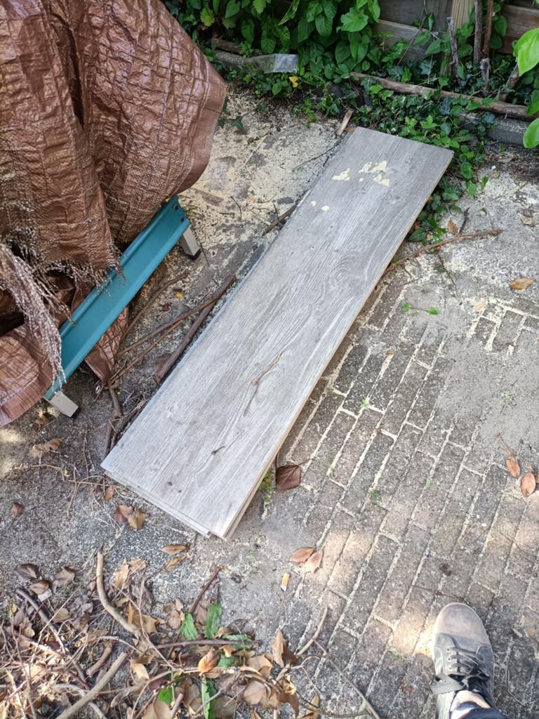 Terras tegels, gebruikt, 120 cm lang, 25 mm breed, Tuin en Terras, Tegels en Klinkers, Ophalen, Gebruikt, Beton, Terrastegels