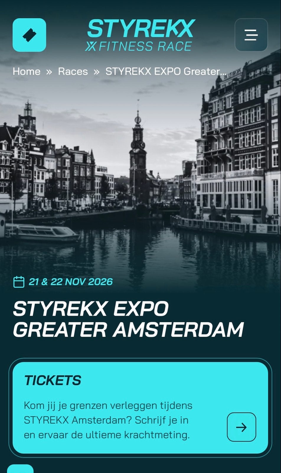 Kaartjes voor mixed doubles Styrekx 21-11-26 Amsterdam Expo, Twee personen