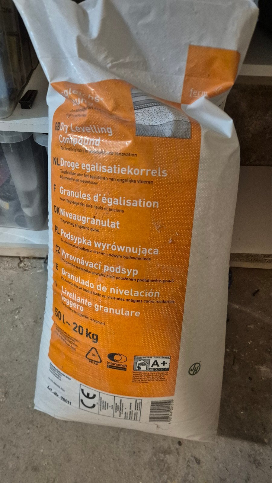 Droge egalisatiekorrels 20 kg - Ongeopend, Ophalen of Verzenden