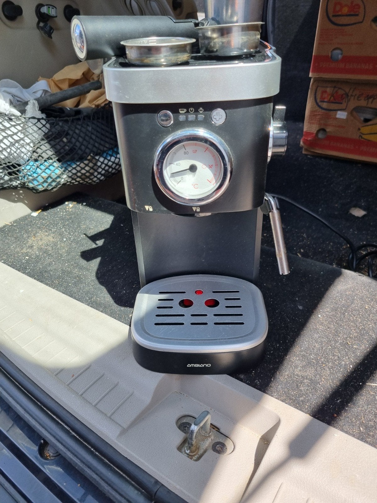 Ambiano Espressomachine met stoompijpje, Gebruikt, Espresso apparaat, Gemalen koffie, Ophalen of Verzenden