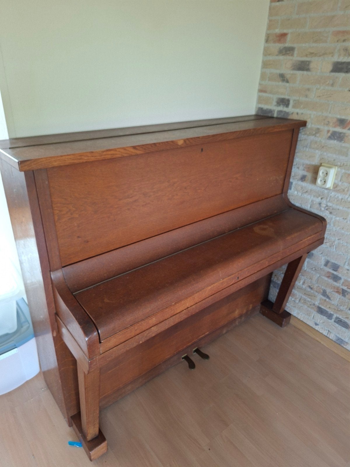 Klassieke houten piano Gerhard Adam, Muziek en Instrumenten, Piano's, Ophalen, Gebruikt, Bruin, Piano