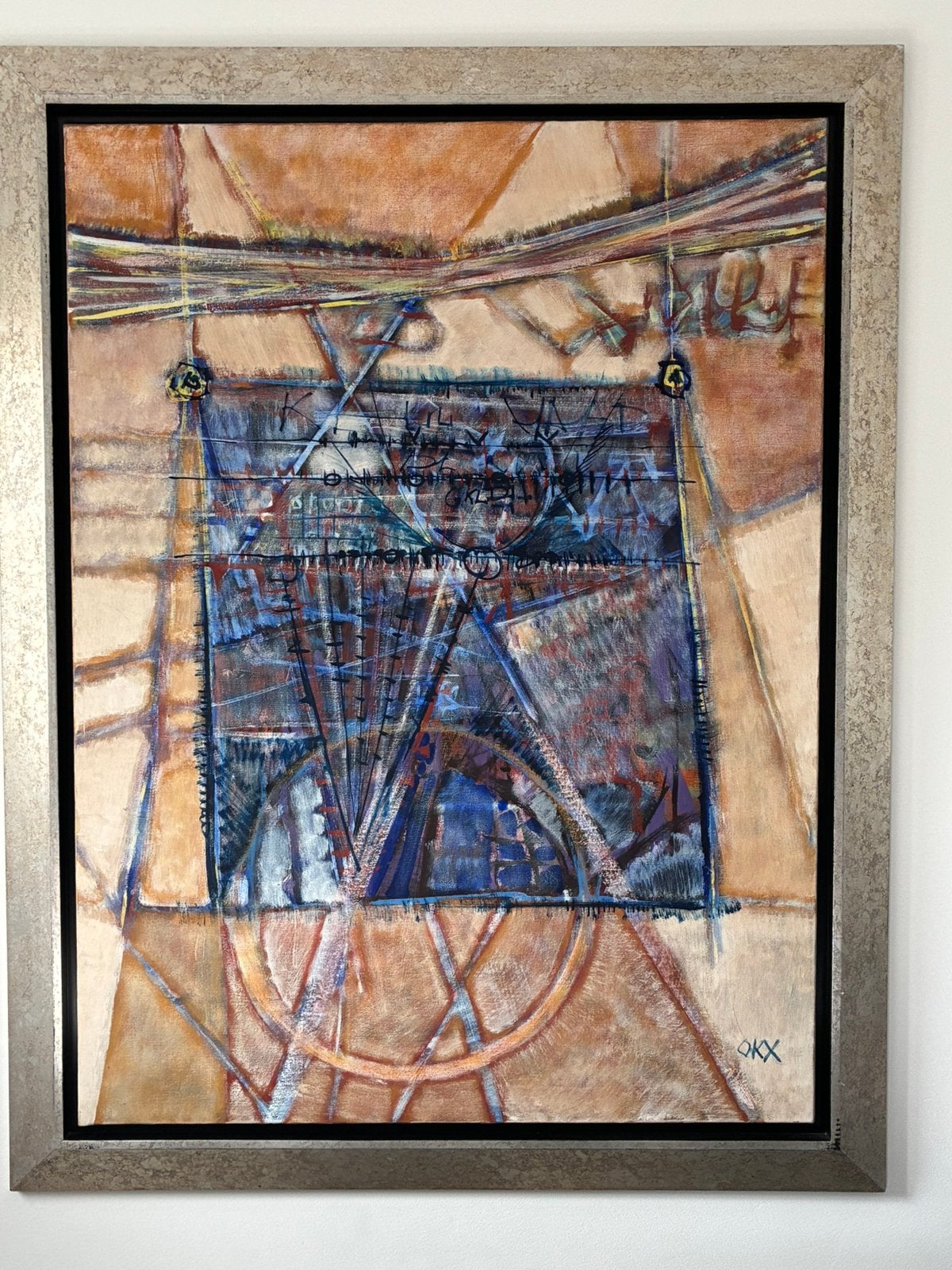 Kees Okx schilderij abstract, Antiek en Kunst, Ophalen