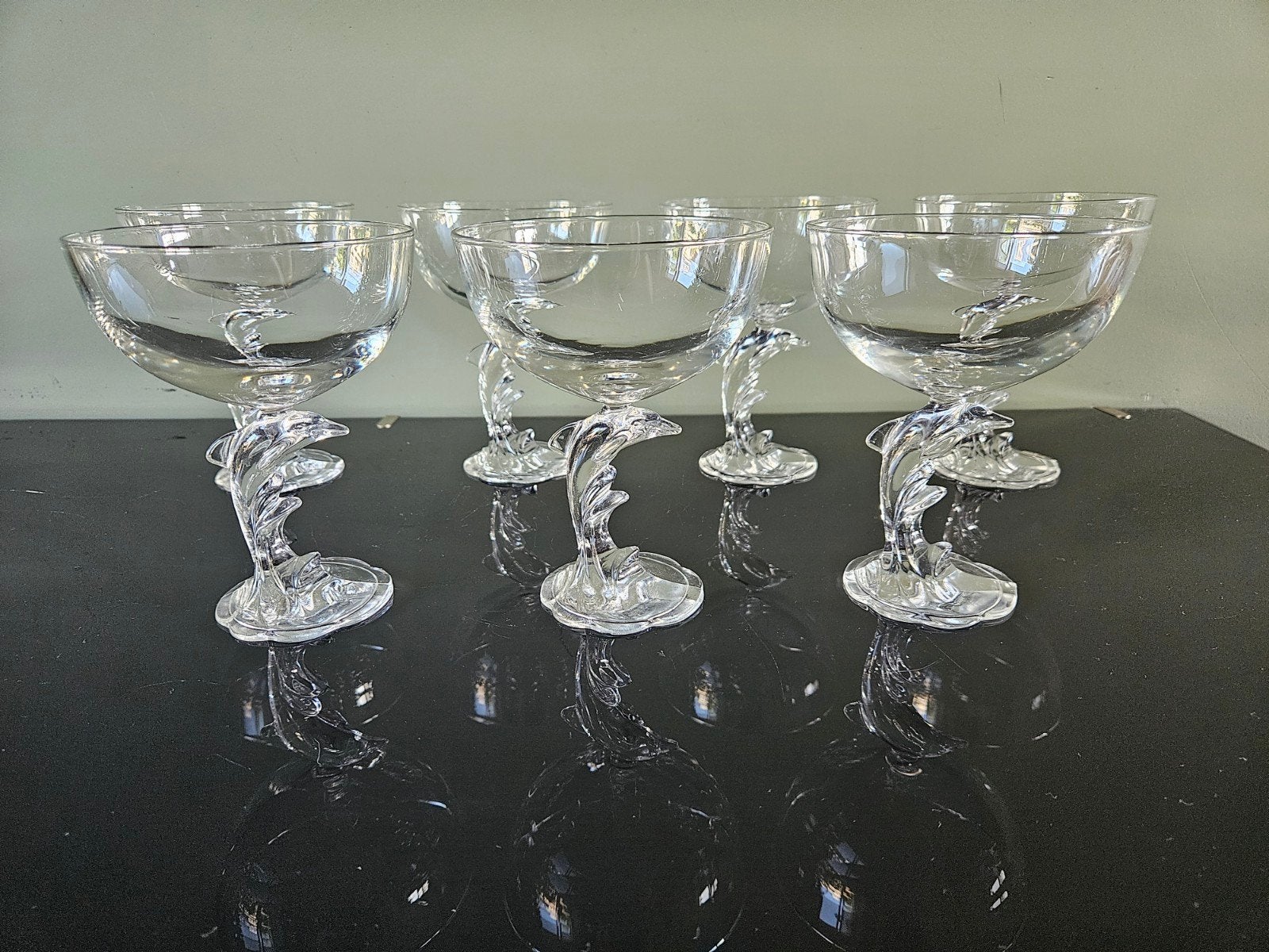 Vintage Luminarc Dolfijn glazen set - Jaren '80, Verzamelen, Ophalen of Verzenden, Zo goed als nieuw, Overige typen