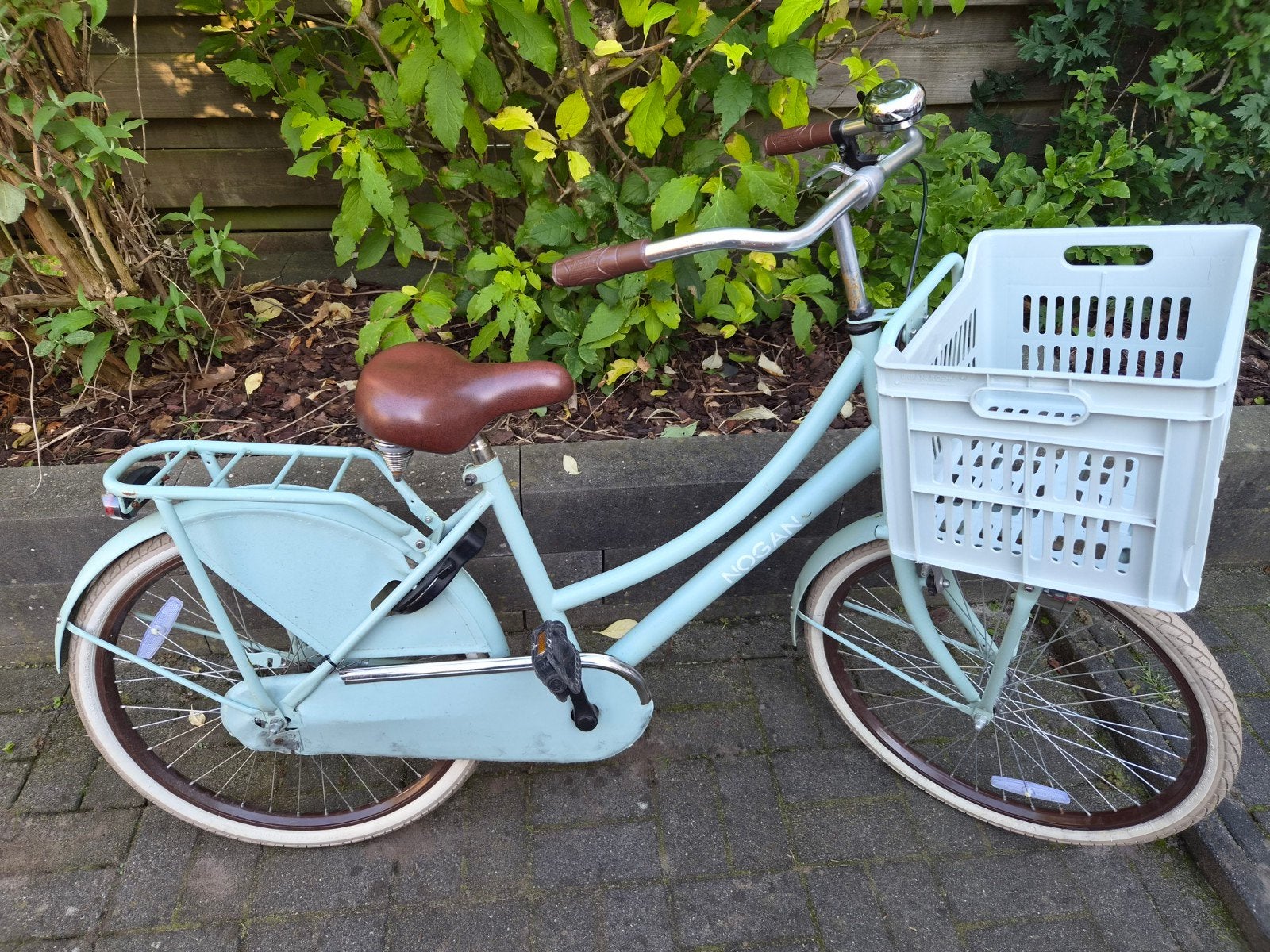 Nogan meisjesfiets met voordrager en mand - Lichtblauw, Ophalen, Terugtraprem, Handrem, Nogan