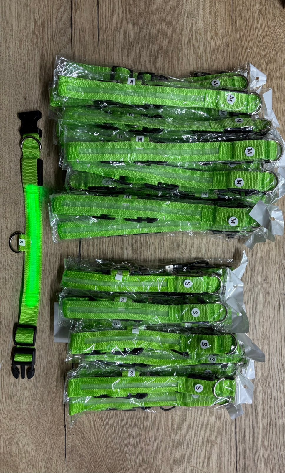 Partij 34 LED Hondenhalsbanden – USB Oplaadbaar – Maat S & M, Dieren en Toebehoren, Ophalen of Verzenden, Nieuw