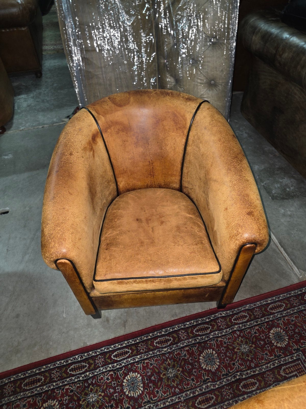 2 sleetse vintage schapenleren Clubfauteuils GRATIS BEZORGD, Ophalen of Verzenden
