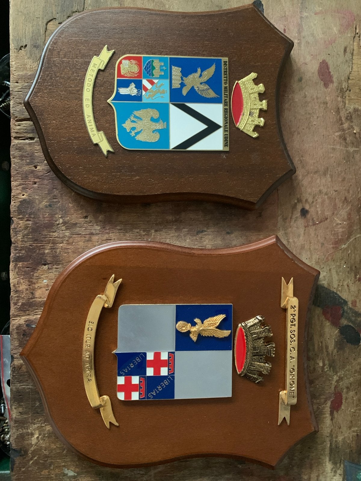 Militaria: Twee Italiaanse militaire plaquettes, Ophalen, Overige soorten, Overige gebieden, Overige typen