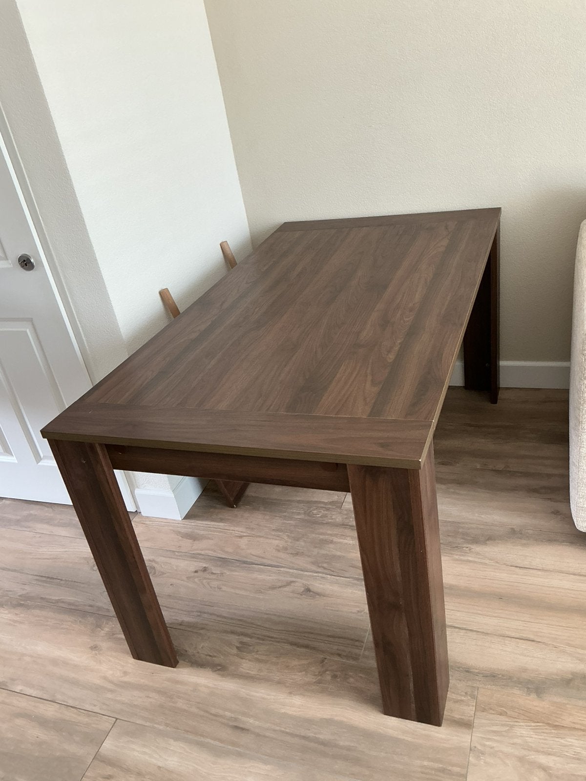 Donkerbruine tafel met verlengstuk, Ophalen, Gebruikt, 50 tot 100 cm, 150 tot 200 cm