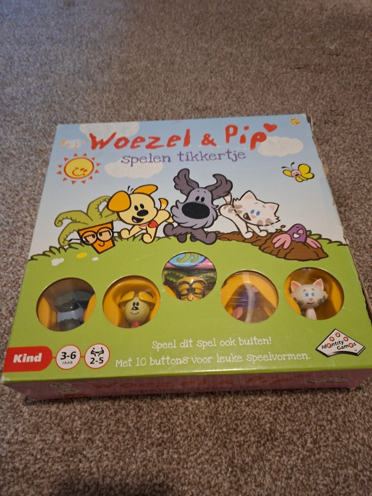 Woezel & Pip Spelen Tikkertje Bordspel, Drie of vier spelers, Ophalen of Verzenden, Zo goed als nieuw, Identity Games
