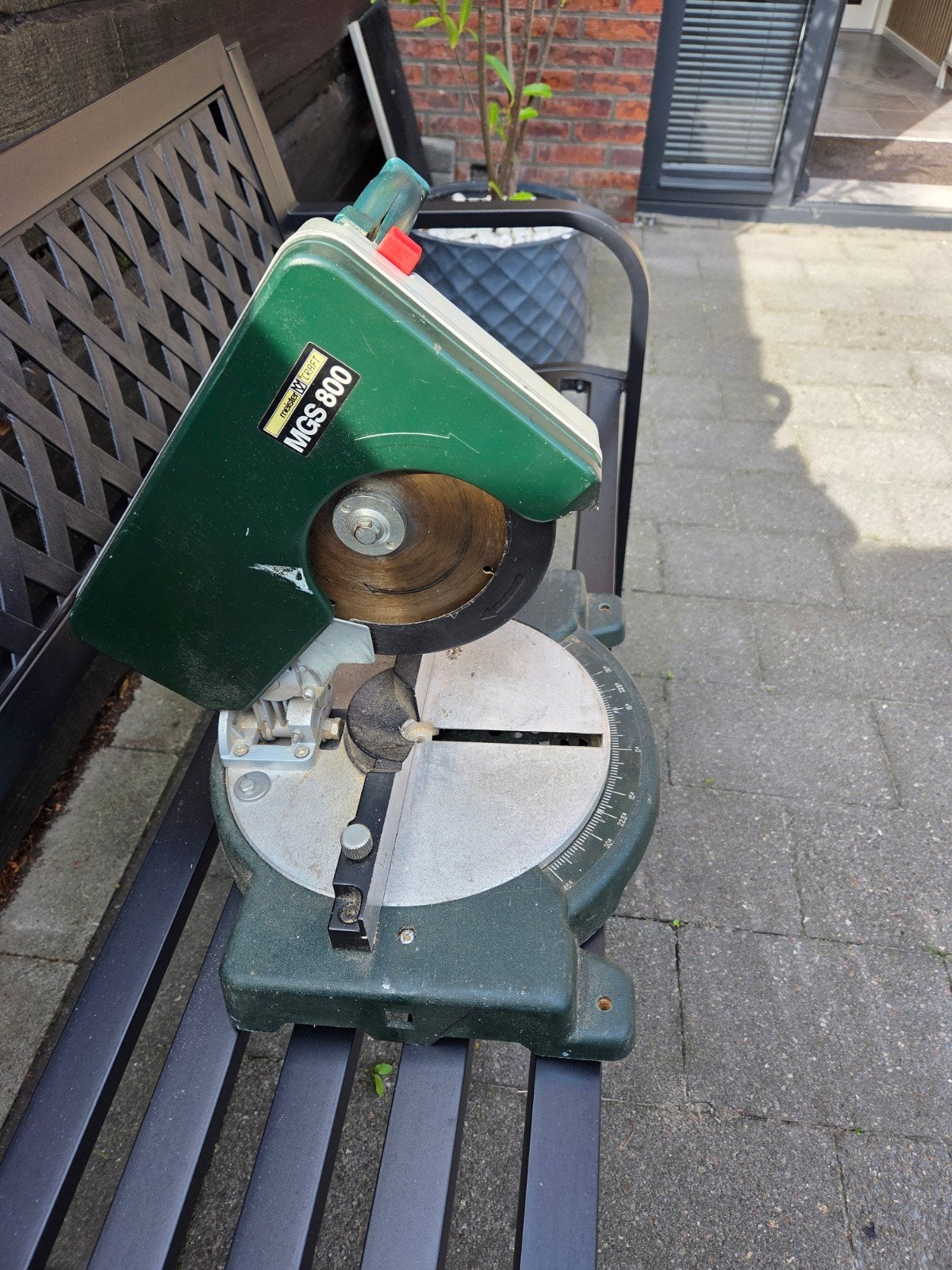 Afkortzaag mgs 800 Meister Craft, Doe-het-zelf en Verbouw, Ophalen, Gebruikt, 600 tot 1200 watt, Mastercraft