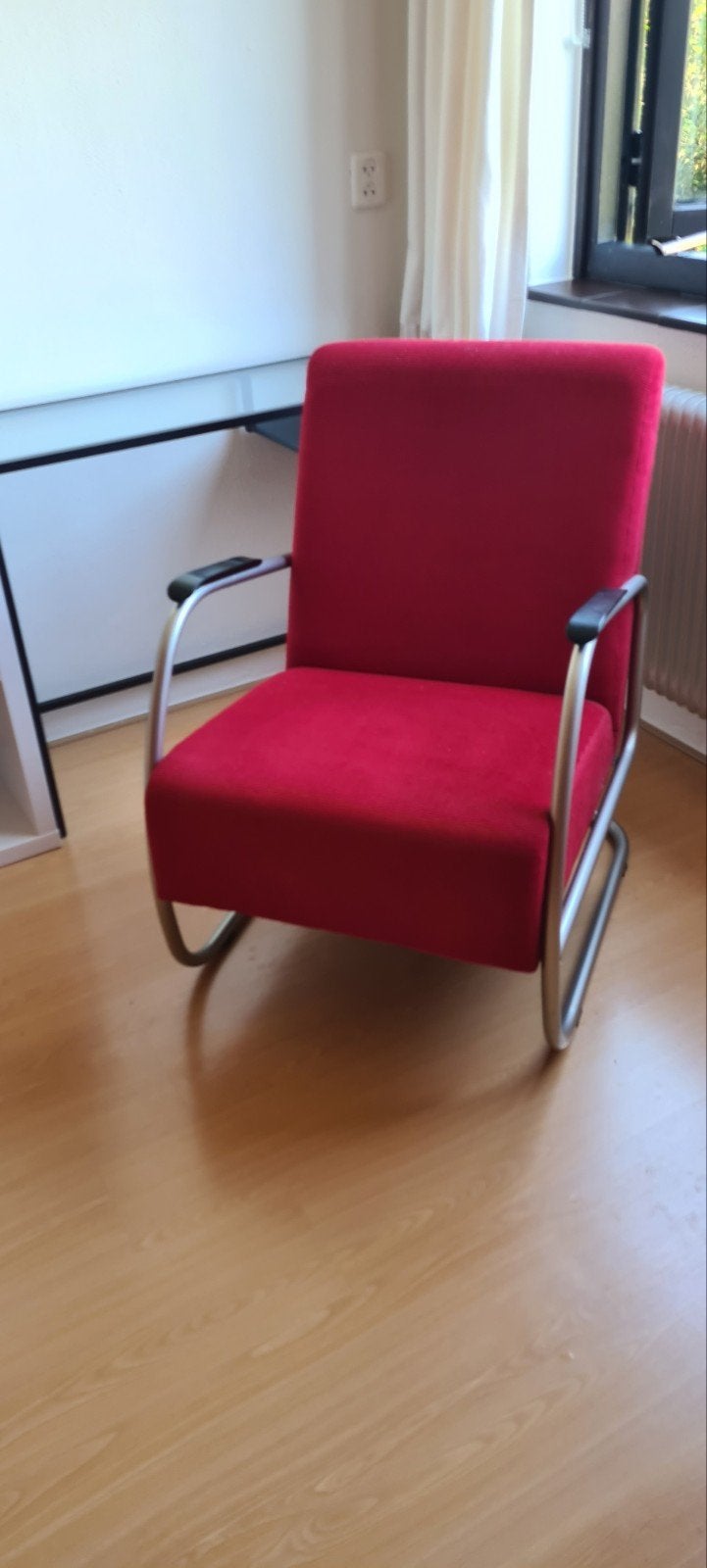 Retro ribfluwelen fauteuil - Zo goed als nieuw, Ophalen, 75 tot 100 cm, Zo goed als nieuw, Stof