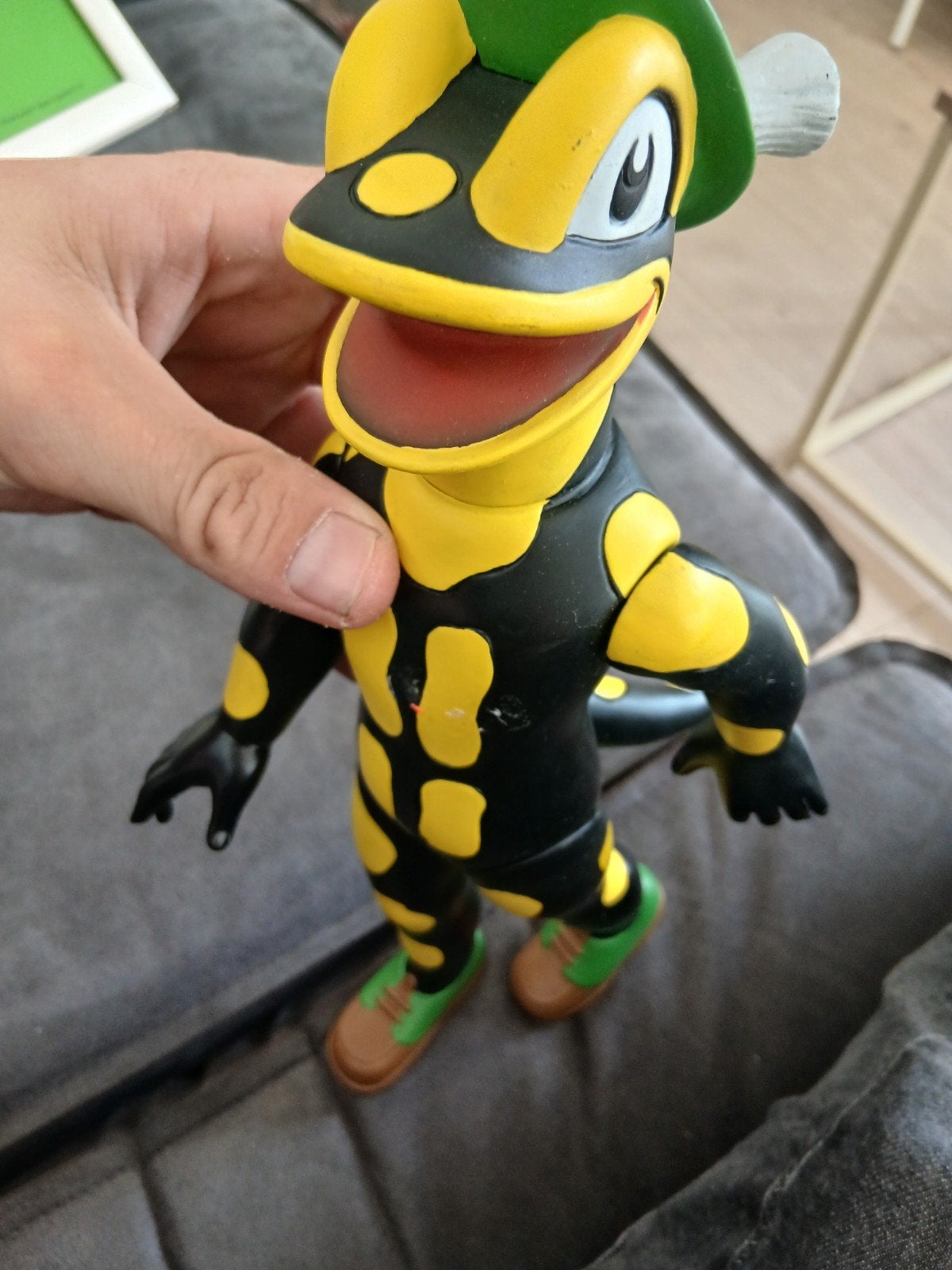 Vintage Wuppie figuur - Zwarte Wuppie met gele stippen mp1, Verzamelen, Ophalen of Verzenden