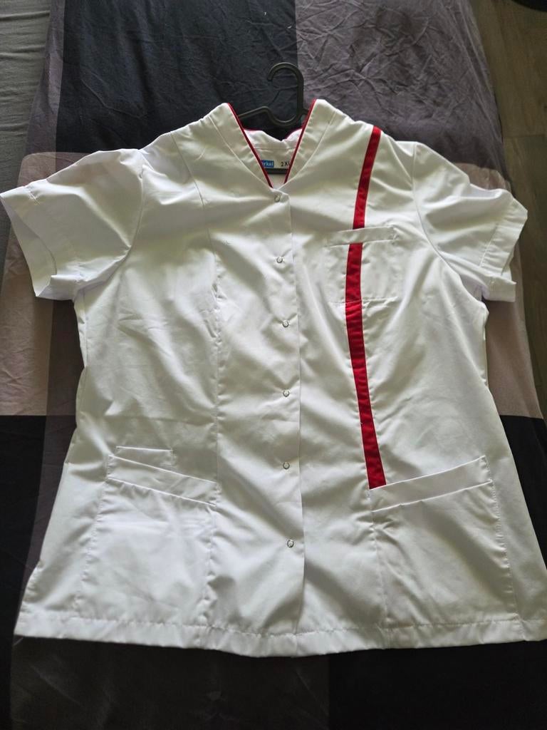 De Berkel zorgjasje wit met rood, maat 2XL, Kleding | Dames, Overige Dameskleding, Nieuw, Ophalen of Verzenden