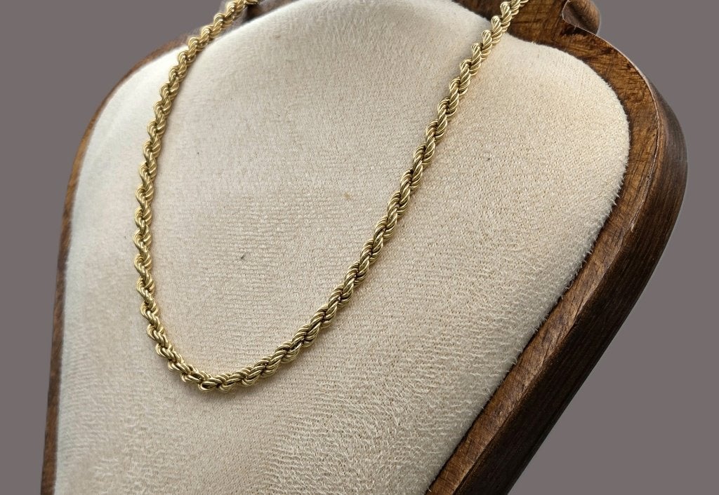Gouden rope/koord schakel ketting. 2026/369, ., Ophalen of Verzenden, Zo goed als nieuw, .