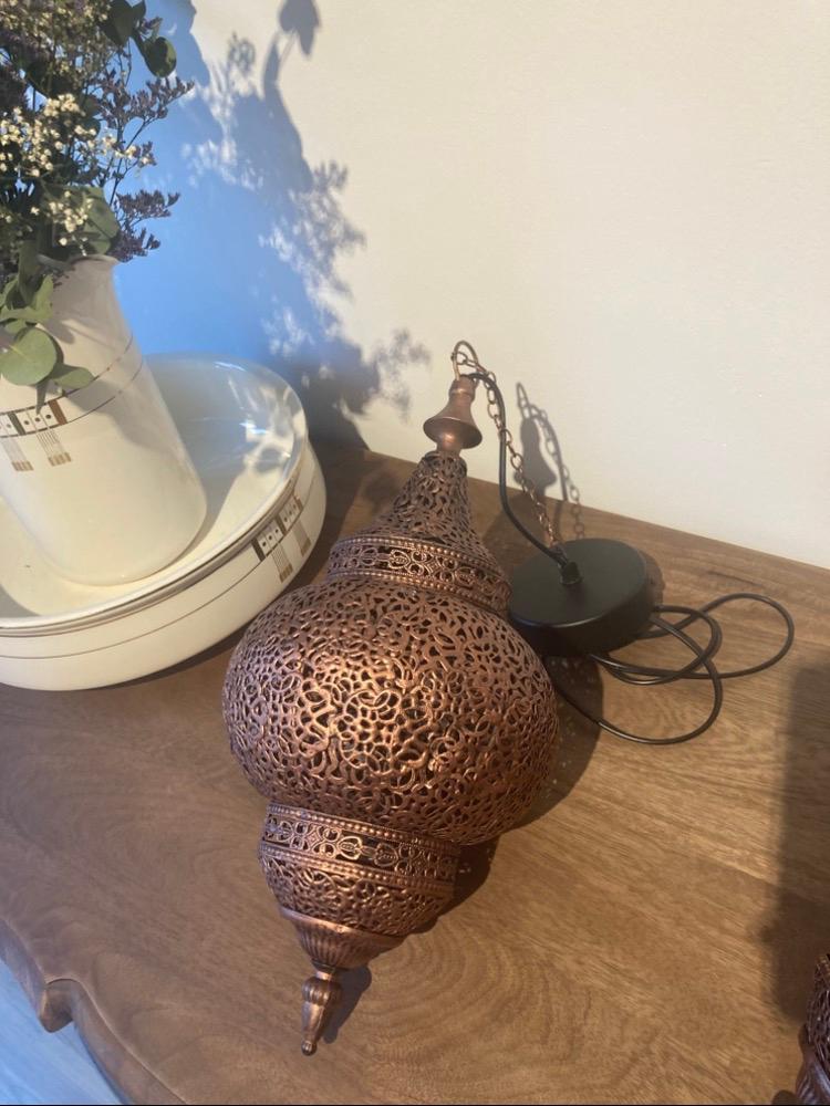 Oosterse lamp, Ophalen of Verzenden, Zo goed als nieuw, Rond, Metaal