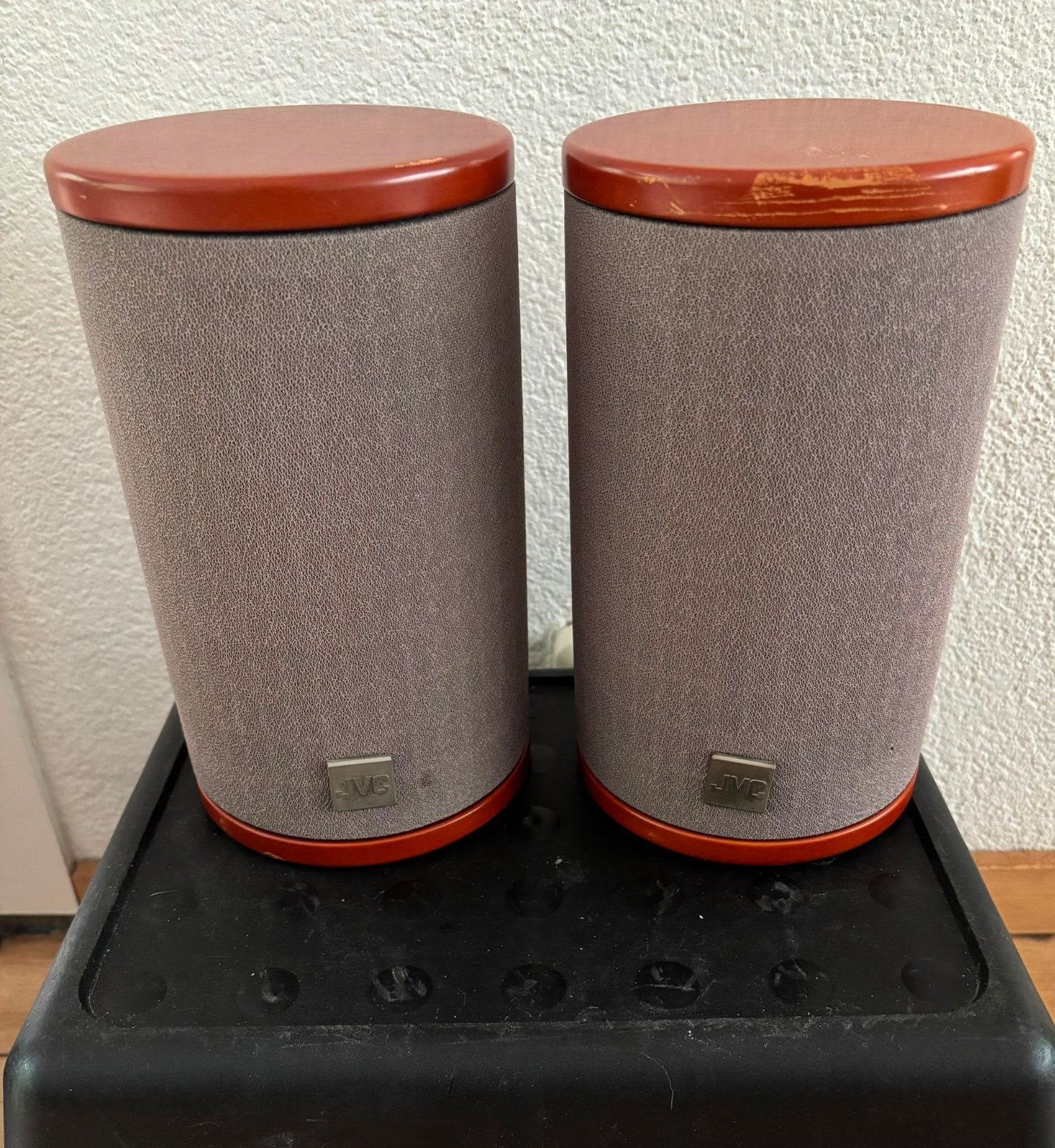 JVC SP-FSSD9 Boekenplank Luidsprekers - Houten Afwerking, Gebruikt, Inclusief kabels, JVC, Ophalen of Verzenden