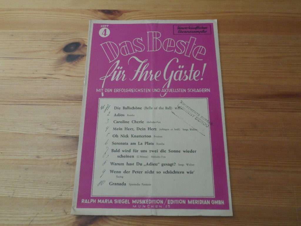Das beste fur ihre gaste - heft 4 / 3 / 8, Gebruikt, Gitaar, Ophalen of Verzenden, Artiest of Componist