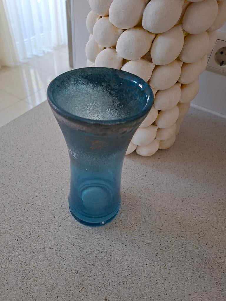 DutZ mondgeblazen glazen vaas - Blauw, Ophalen