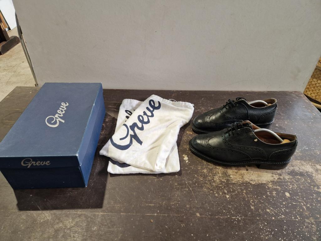 Mooie zwarte brogues Greve maat 43, Kleding | Heren, Schoenen, Zwart, Ophalen of Verzenden, Veterschoenen, Gedragen