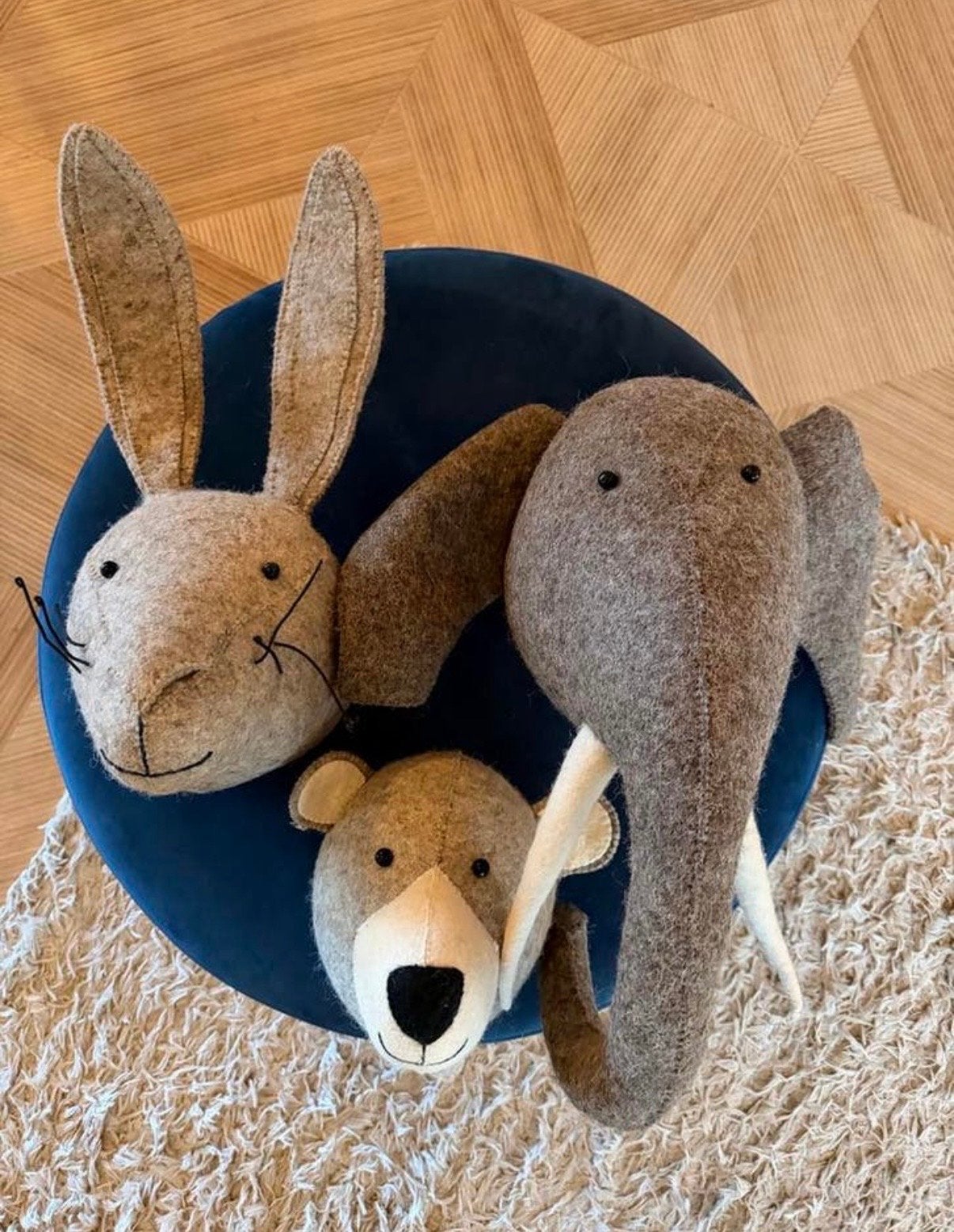 Fiona Walker vilten dierenkoppen wanddecoratie set, Ophalen, Zo goed als nieuw