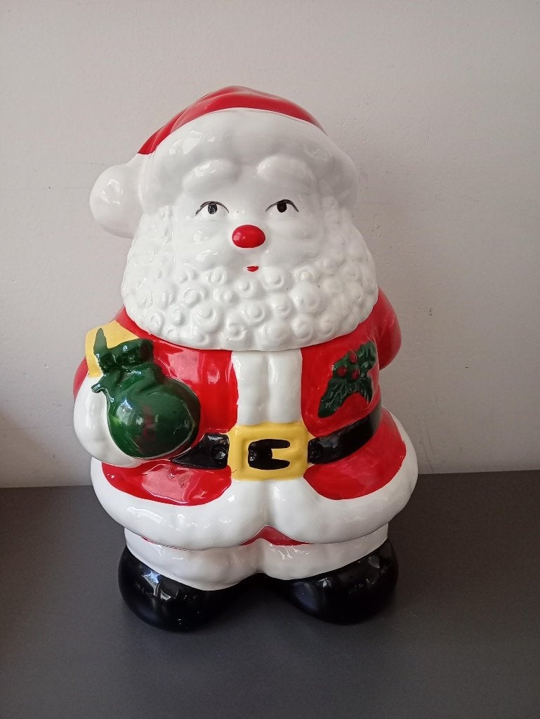 Keramische kerstkoekpot kerstman 30 cm, Diversen, Kerst, Ophalen of Verzenden, Gebruikt