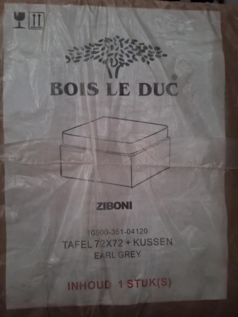 Bois Le Duc Ziboni Tafel 72x72 Earl Grey, Ophalen, Nieuw