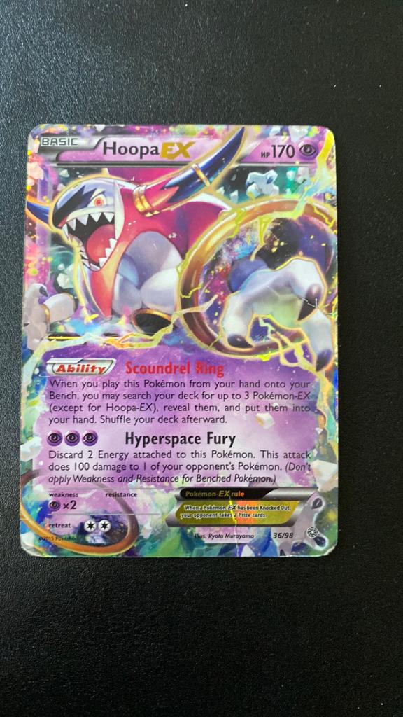 Pokemon hoopa ex 36/98 ancient origins, Ophalen of Verzenden, Gebruikt, Losse kaart