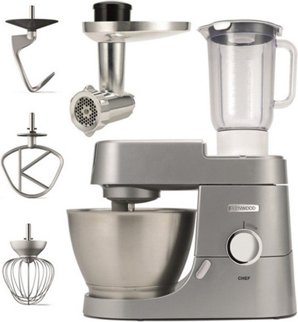Kenwood Chef KVC3160S – Nieuw – 1000W – Incl. blender, 4 liter of meer, Nieuw, 3 snelheden of meer, Ophalen of Verzenden