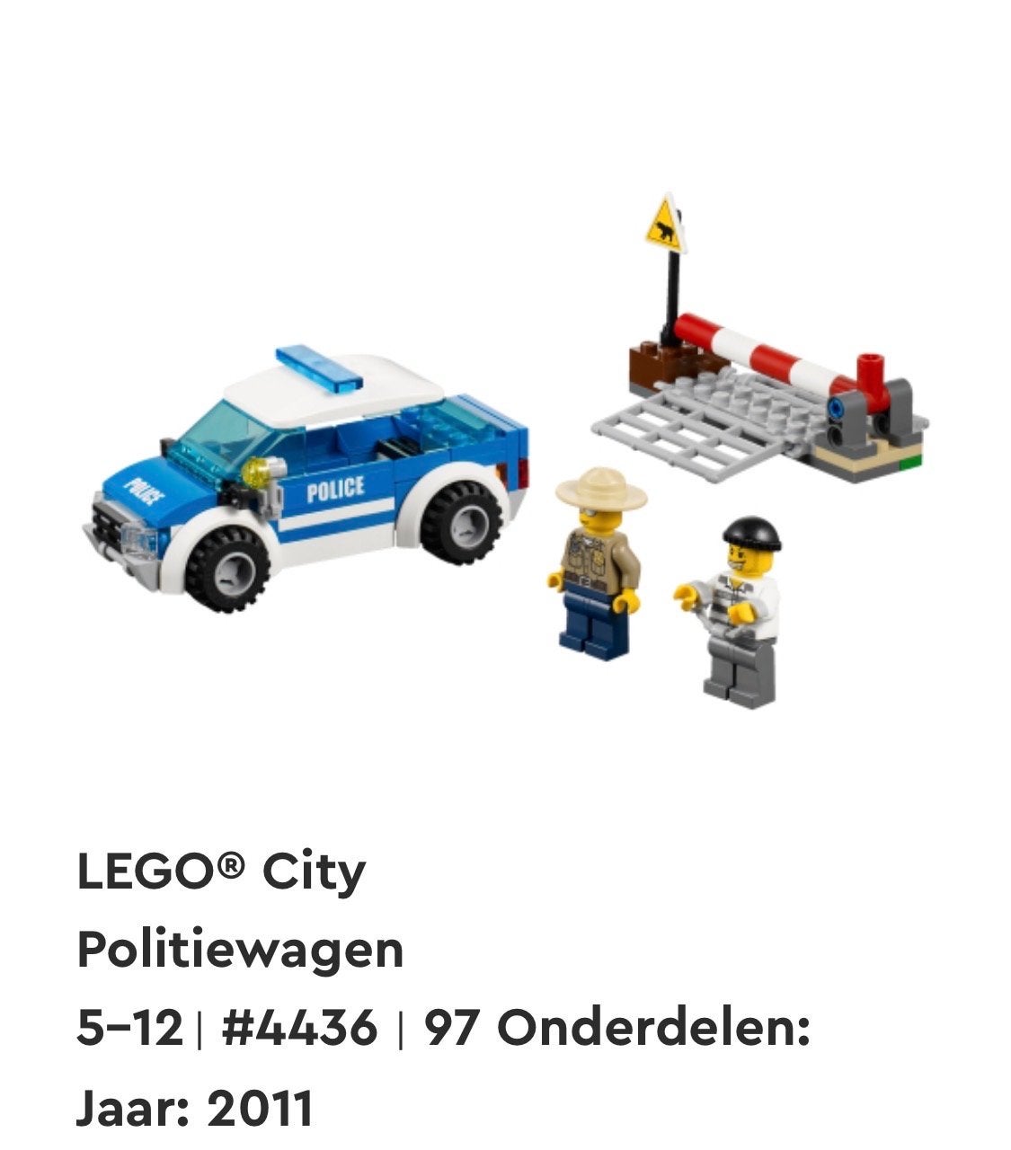 LEGO City Politiewagen Set 4436&5612 met Onderdelen., Lego, Ophalen of Verzenden, Compleet, Complete set