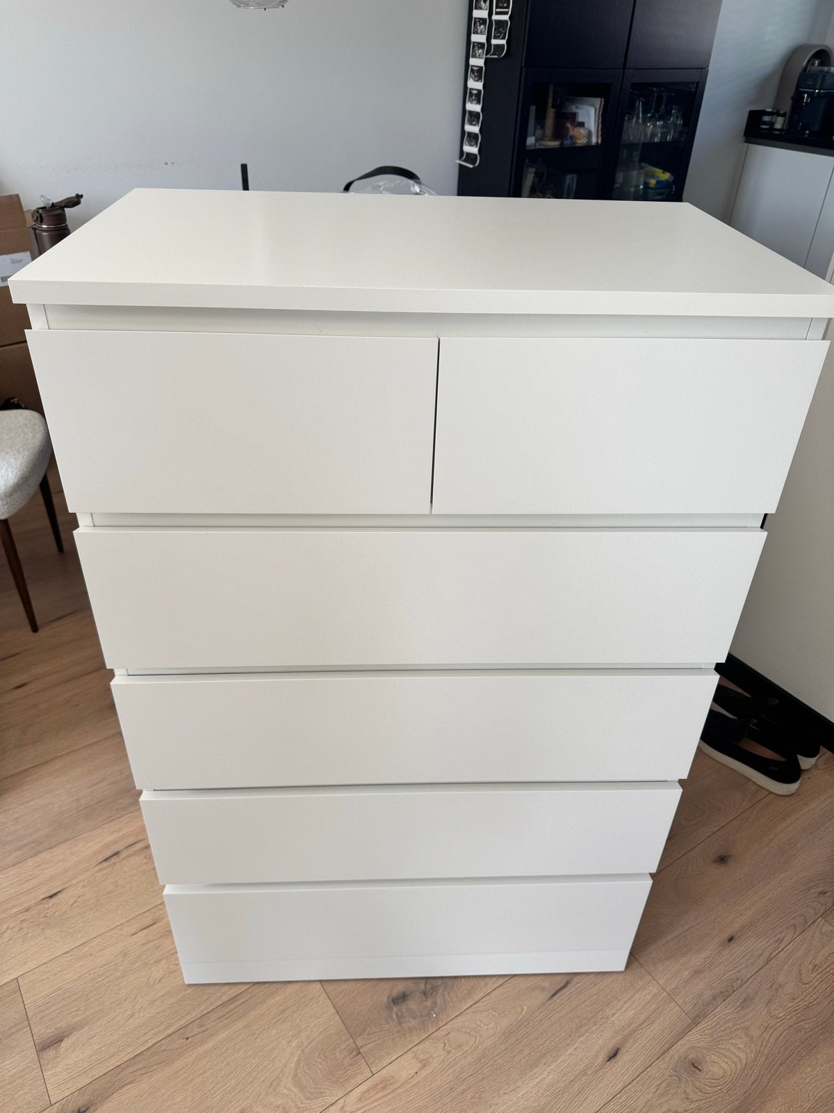 IKEA Malm - Witte ladekast met 6 laden - Zo goed als nieuw, Ophalen, 5 laden of meer, 100 tot 150 cm, 50 tot 100 cm
