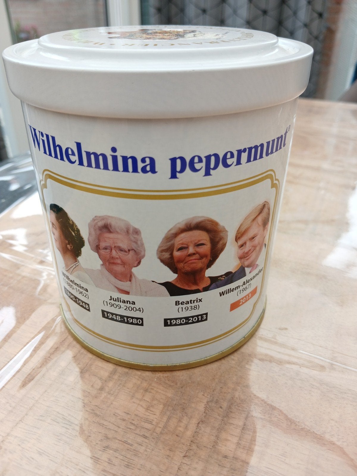 Wilhelmina Pepermunt Blik - Koninklijk Huis, Verzenden, Zo goed als nieuw, Nederland, Overige typen