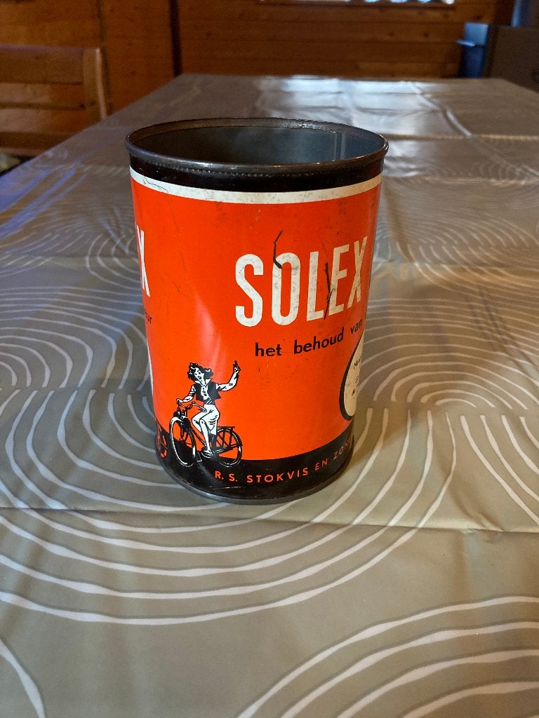Aangeboden : Mooi Oud Origineel 1 Liter SOLEX Olieblik., Ophalen of Verzenden, Zo goed als nieuw, Overige typen