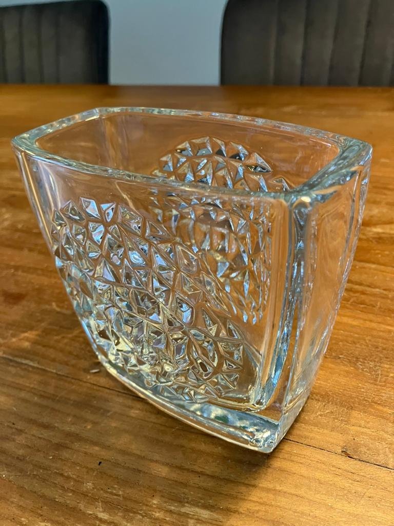 Vintage Jardinière van geperst Glas - Rudolf Jurnikl 1966, Antiek en Kunst, Ophalen of Verzenden