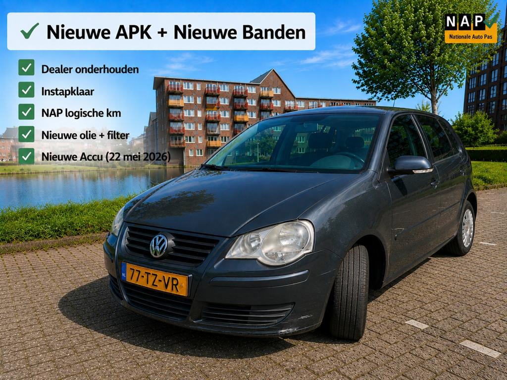 Volkswagen Polo 1.2 – Nieuwe APK+Nieuwe Banden – Instapklaar, Voorwielaandrijving, Stof, Blauw, 1198 cc