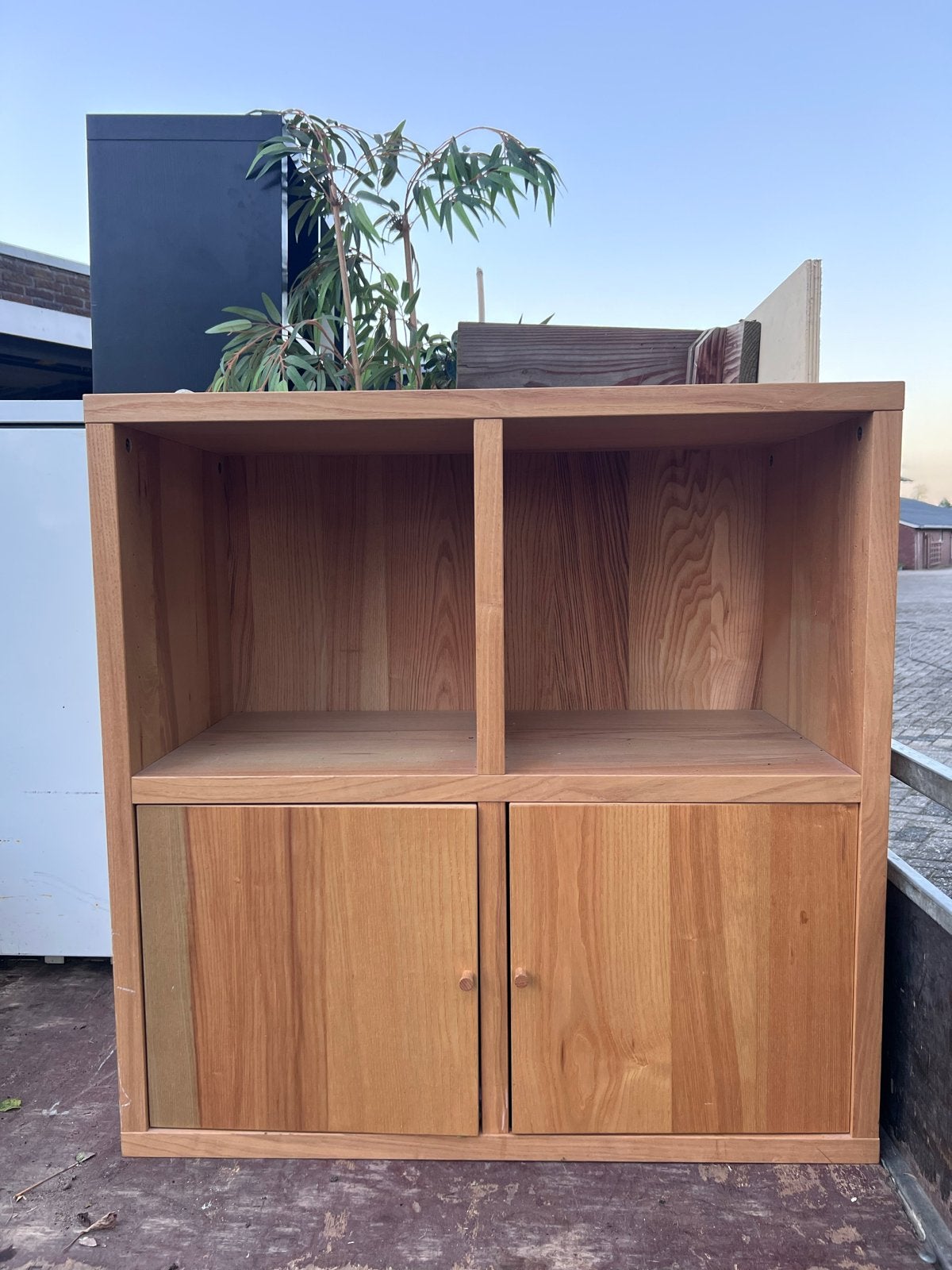 IKEA - kast met open vakken en deurtjes, Ophalen, Overige houtsoorten, Met deur(en)