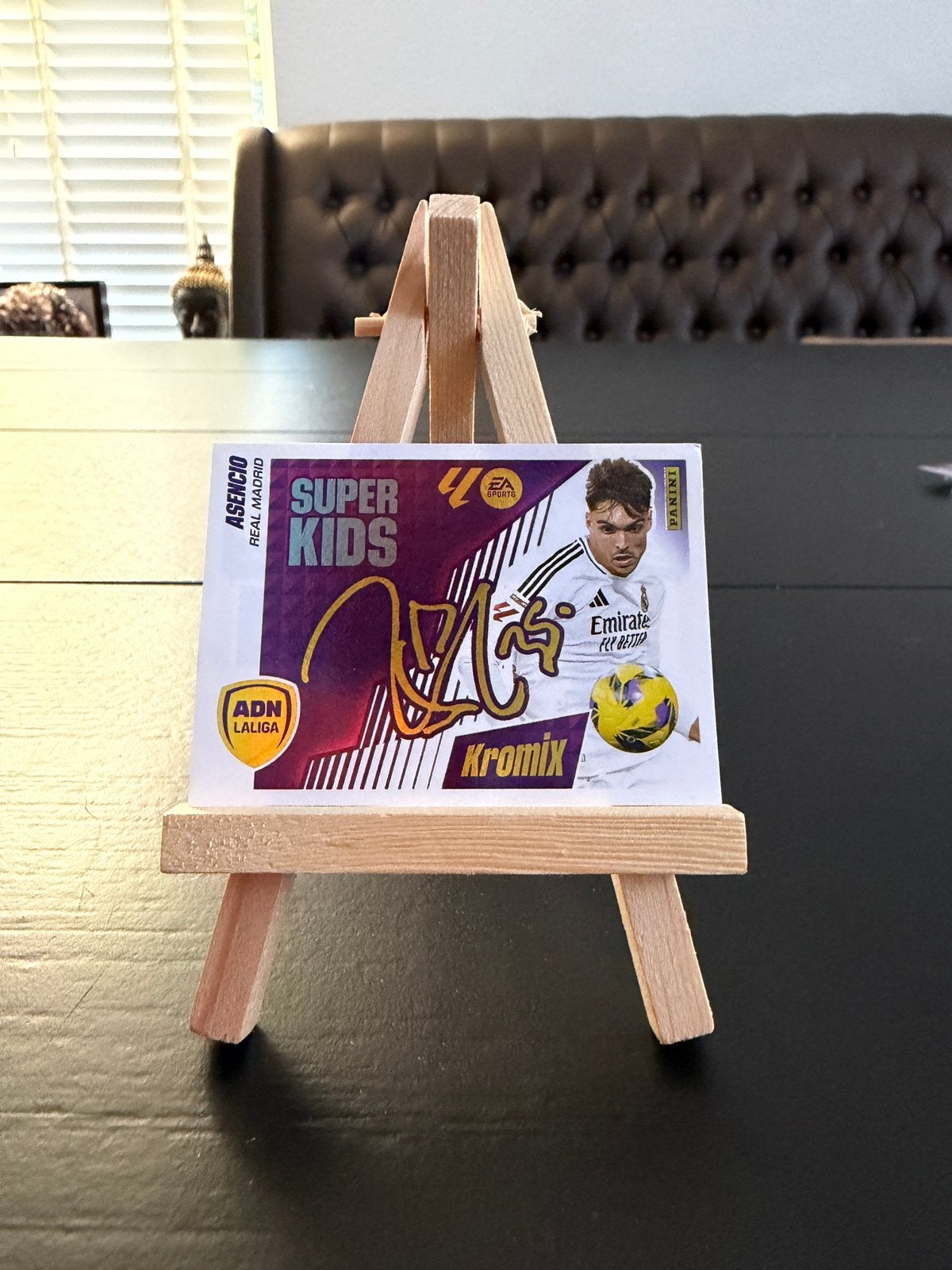 Panini sticker ascensio real madrid + handtekening, Ophalen of Verzenden, Nieuw, Buitenlandse clubs, Poster, Plaatje of Sticker