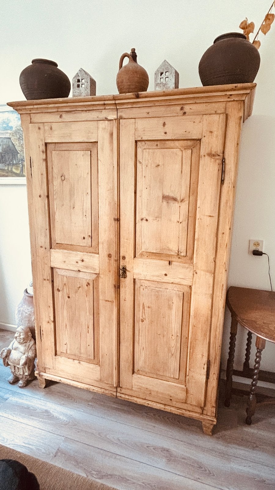 Mooie antieke/landelijke grenen kast, Ophalen, 70 tot 120 cm, Zo goed als nieuw, 170 cm of meer