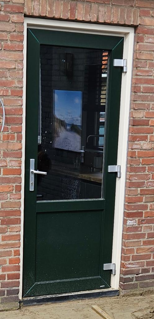 Weru Kunststof Achterdeur (Créme / Donkergroen) – HR++ Glas, Doe-het-zelf en Verbouw, Deuren en Horren, Ophalen, Gebruikt, 80 tot 100 cm