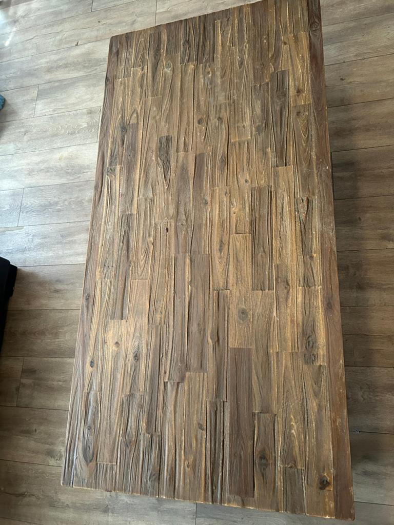 Queen-ann salon tafel teakhout, Ophalen, 100 tot 150 cm, Queen-Ann, barok, landelijk, Teakhout